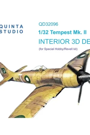 Must-Have Hawker Tempest Mk.II 3D-Printed & colored Interior on decal paper (designed to be used with Special Hobby and Revell kits)