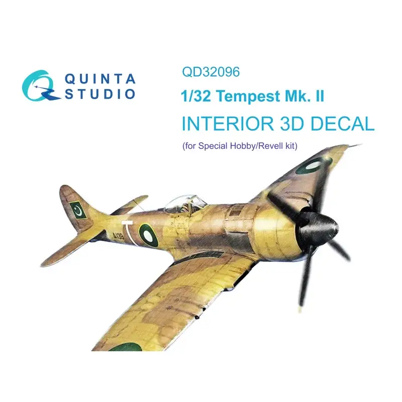 Must-Have Hawker Tempest Mk.II 3D-Printed & colored Interior on decal paper (designed to be used with Special Hobby and Revell kits)