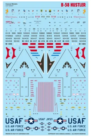 Sticker USAF Convair B-58 Hustler A 1/144 version Decal Seizoensaanbieding