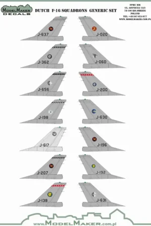 Gratis Retour Sticker Dutch F-16 Squadrons - generic set Decal