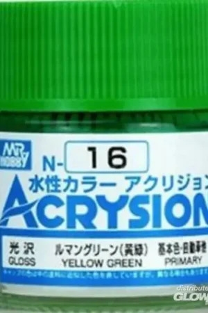 Op = Op Mr Hobby -Gunze Acrysion (10 ml) Yellow Green Acrylverf