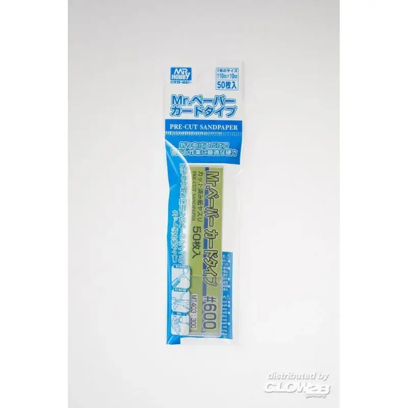 Uitverkoop Mr Hobby -Gunze Mr. Paper Card Type Sand Paper 600 (50 pcs)
