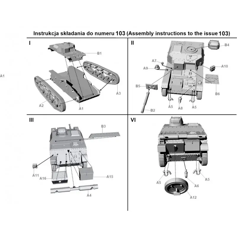 Snelle Levering French tank destroyer AMR35 ZT3. Attention!!! The booklet is in Polish and English Schaalmodel