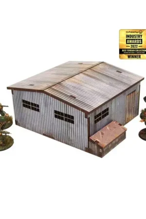 Gratis Retour Pre-painted WW2 Normandy Large Tin Shed Figuur spellet