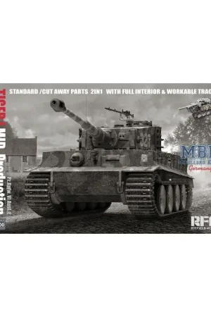 Tiger I MID. Prod. 2in1 w/cutaway parts & interior Schaalmodel Op = Op