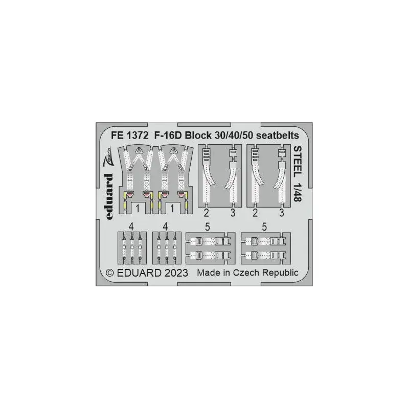 Lockheed-Martin F-16D Block 30/40/50 seatbelts STEEL 1/48 (designed to be used with Kinetic Model kits) Shop Nu