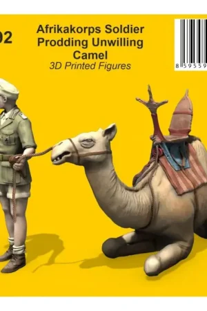 Must-Have Afrikak Korps Soldier Prodding Unwilling Camel 1/48 Figuren