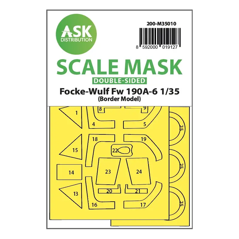 Fw 190A-6 double-sided painting mask for Border Model Accessoire Betrouwbaar