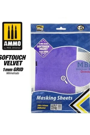 Softouch velvet masking 1mm 5 sheets 280mm x 195mm Betrouwbaar