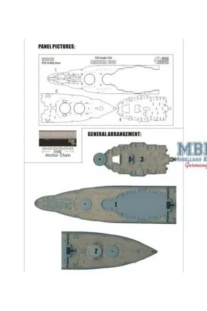Houten dek voor USS Missouri BB63 (Very Fire) Direct Beschikbaar