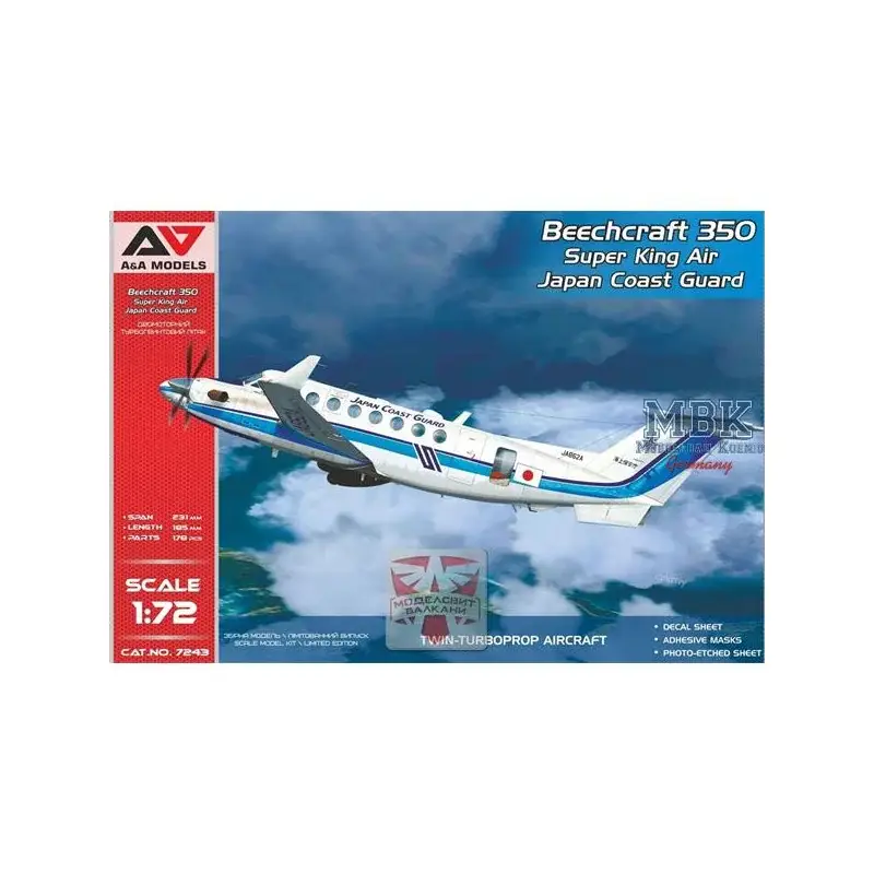 Beechcraft 350 "Super King Air" (Japanse kustwacht Schaalmodel Uitverkoop