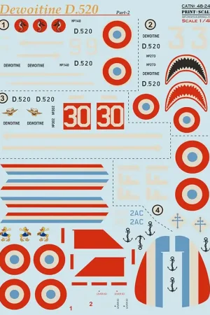 Sticker Dewoitine D-520 Decal Finale Uitverkoop