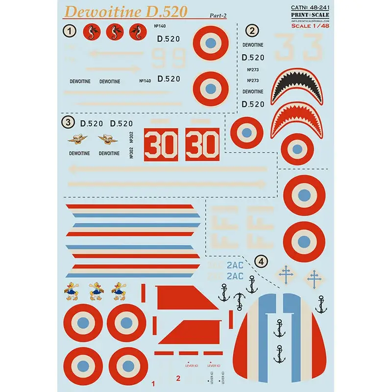 Sticker Dewoitine D-520 Decal Finale Uitverkoop