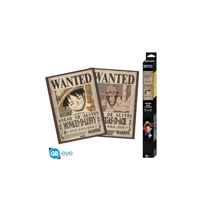 Op = Op ONE PIECE - Set 2 Chibi Posters 52x38 - Wanted Luffy & Ace
