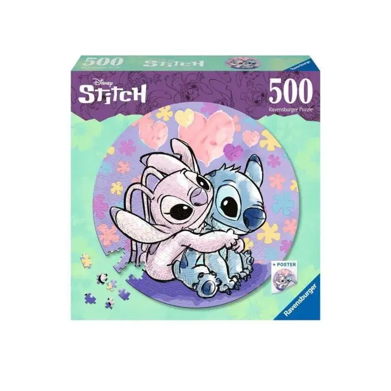Puzzel Lilo & Stitch round puzzle Stitch (500 pieces) Meest Verkocht