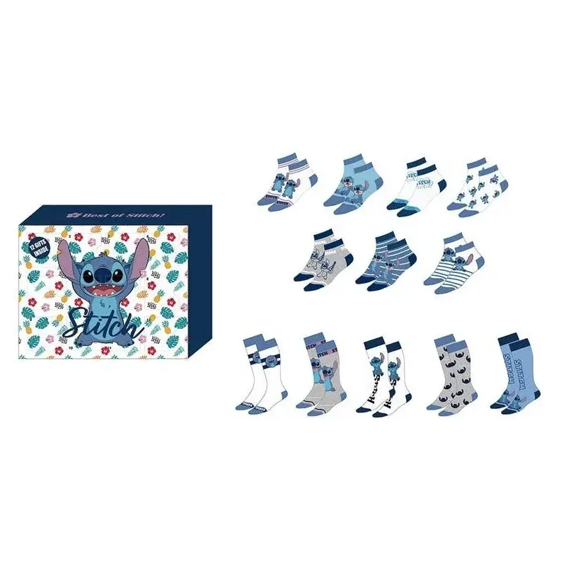 STITCH - Gift Box Calendar - 12 Pairs of Socks (T 36-41) Finale Uitverkoop
