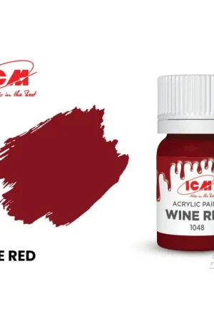 RED Wine Red bottle 12 ml Acrylverf Op = Op