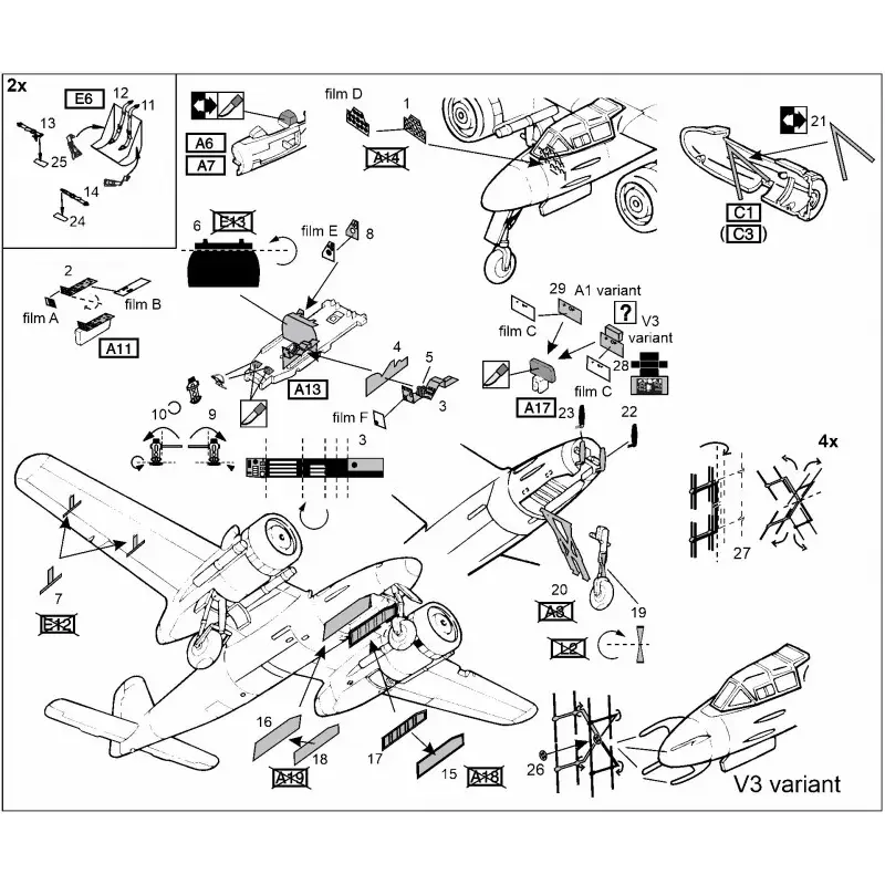 Direct Verzonden Focke-Wulf Ta-154 (designed to be used with Hasegawa kits) Accessoire