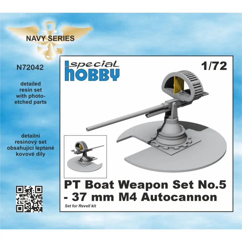 Lage Kosten PT Boat Weapon Set No.5 - 37 mm M4 Autocannon 1/72 / for Revell kits Accessoire