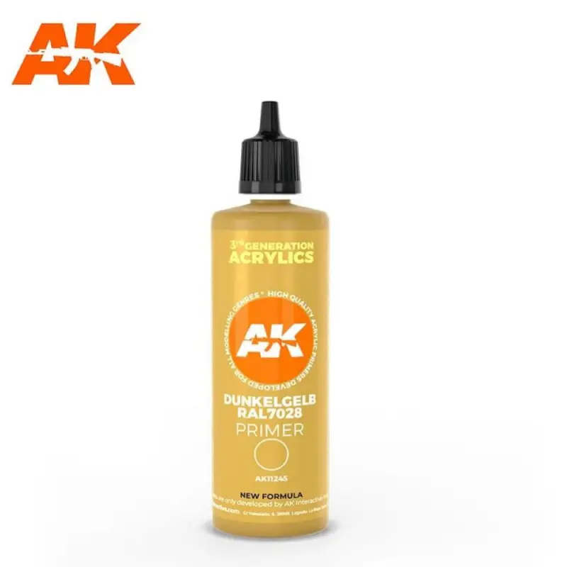 Direct Verzonden AK INTERACTIVE: DUNKELGELB RAL 7028 DARK YELLOW SURFACE PRIMER 100ML 3ª Generación