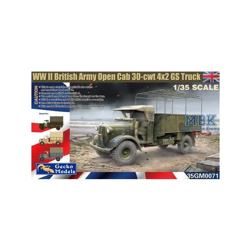 WWII British Army Open Cab 30-cwt 4x2 GS Truck Schaalmodel Express Levering