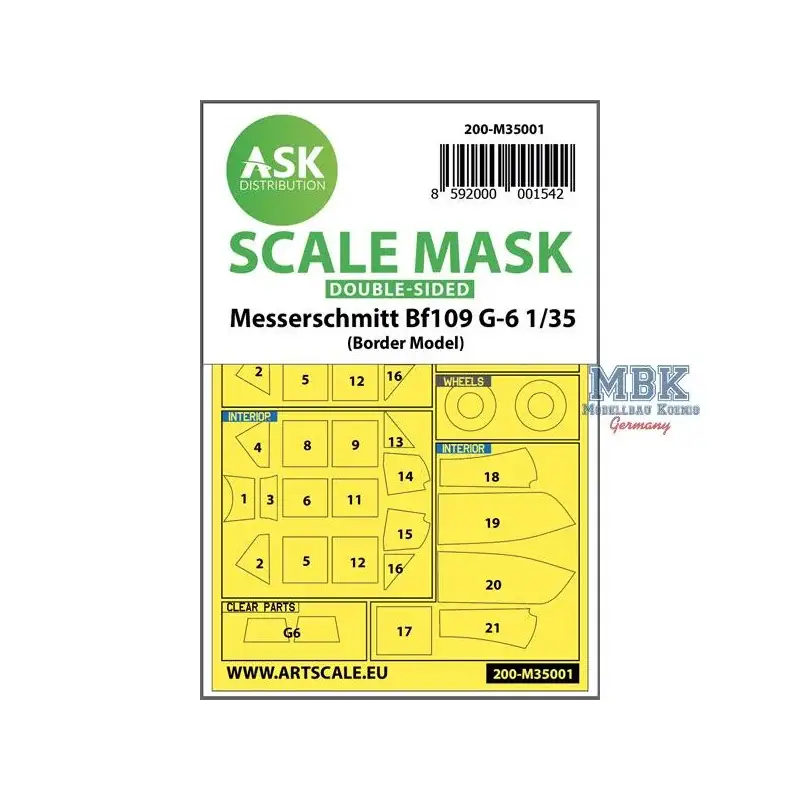 Superprijs Bf 109G-6 double-sided painting mask for Border