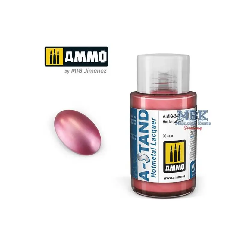 Veilige Betaling A-STAND Hot Metal Red - 30ml Enamel Paint for airb Acrylverf