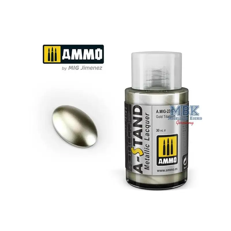 Direct Beschikbaar A-STAND Gold Titanium - 30ml Enamel Paint for air Acrylverf
