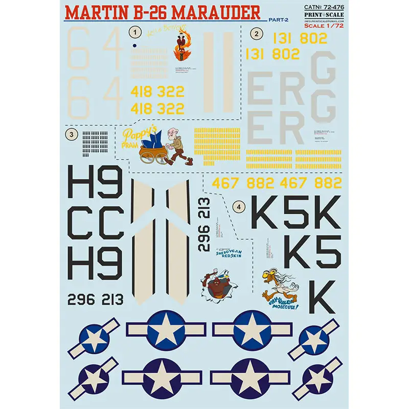 Nieuw Martin B-26 Marauder Part 2 1. B-26B-10-MA 41-8322 B/N 64 'Hell's Belle II' Decal