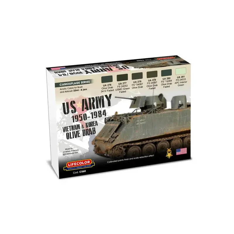 US Army 1950-1984 Olive Green set acrylverf Rechtstreeks Van De Fabrikant
