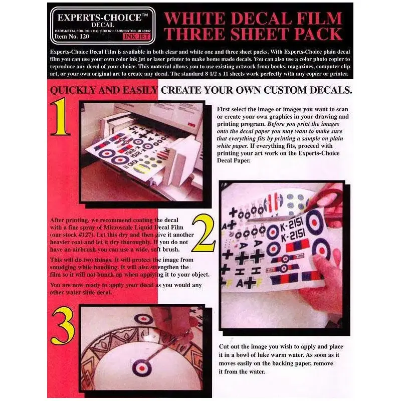 Koop Online White inkjet decal paper 3 pcs