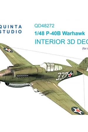 Gecertificeerd Curtiss P-40B 3D-geprint en gekleurd interieur op stickerpapier (Airfix)