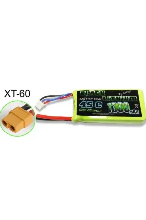 LIPO batterij voor radiografisch bestuurbaar apparaat Zwart Lithium 1300mAh 45C 2S XT-60 LiPo batterij Aanbieding