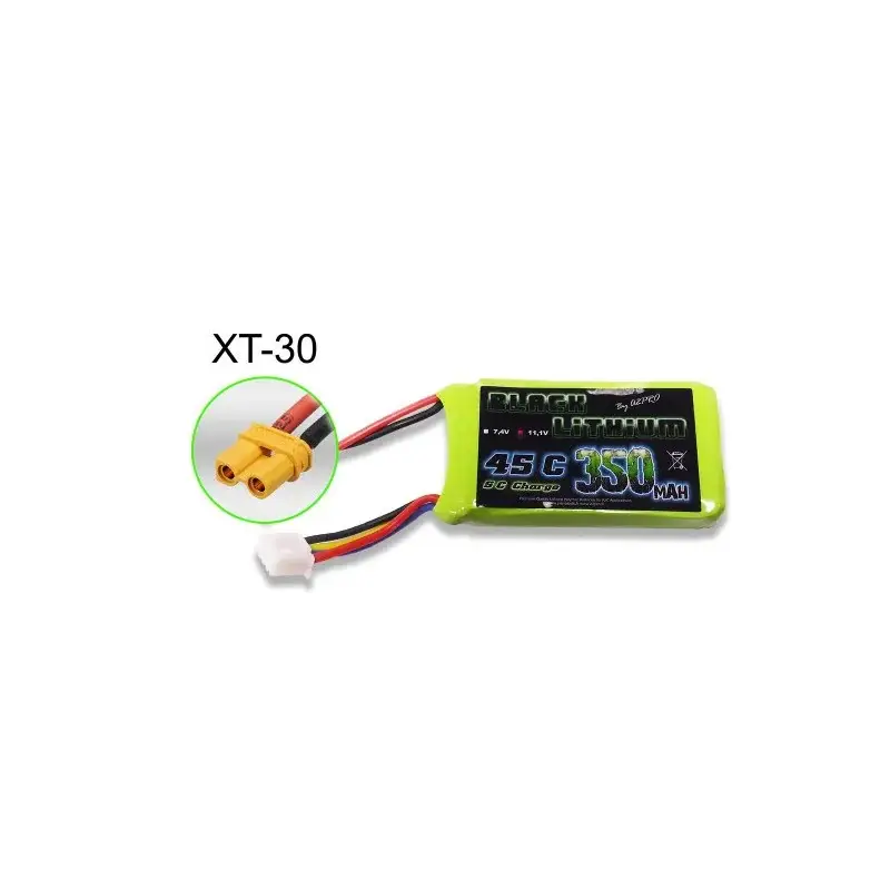LIPO batterij voor radiografisch bestuurbaar apparaat Zwart Lithium 350mAh 45C 3S XT-30 LiPo batterij Koopje