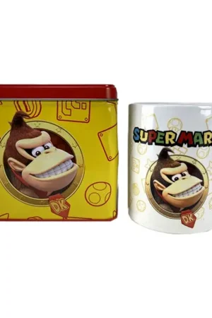 NINTENDO - DONKEY KONG - Metalen Spaarpot 12 x 9 x 11cm + Mok Spaarvarke Superprijs