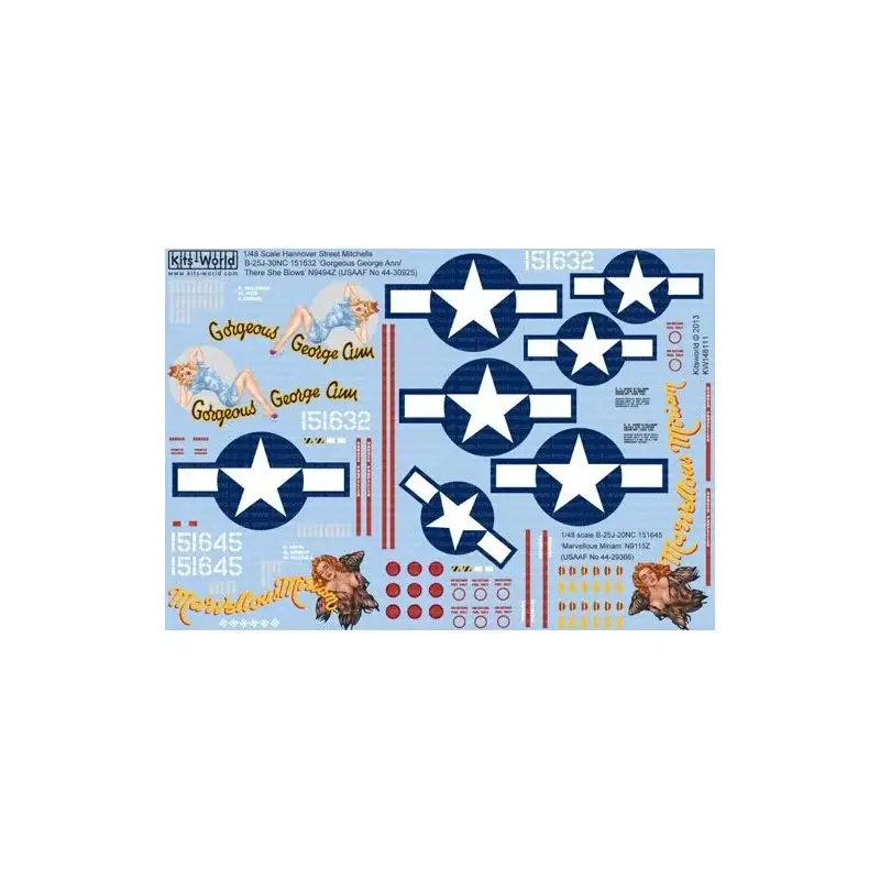 Beste Prijs Sticker Hannover Straat Mitchells. Noord-Amerikaanse B-25J-30NC Mitchell 151632 'Prachtige George Ann