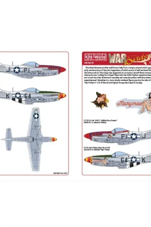 Sticker Noord-Amerikaanse P-51D Mustang 44-15052 PI-J 'Lullaby for a Dream' Pilot Lt. James A Hickey Nieuw