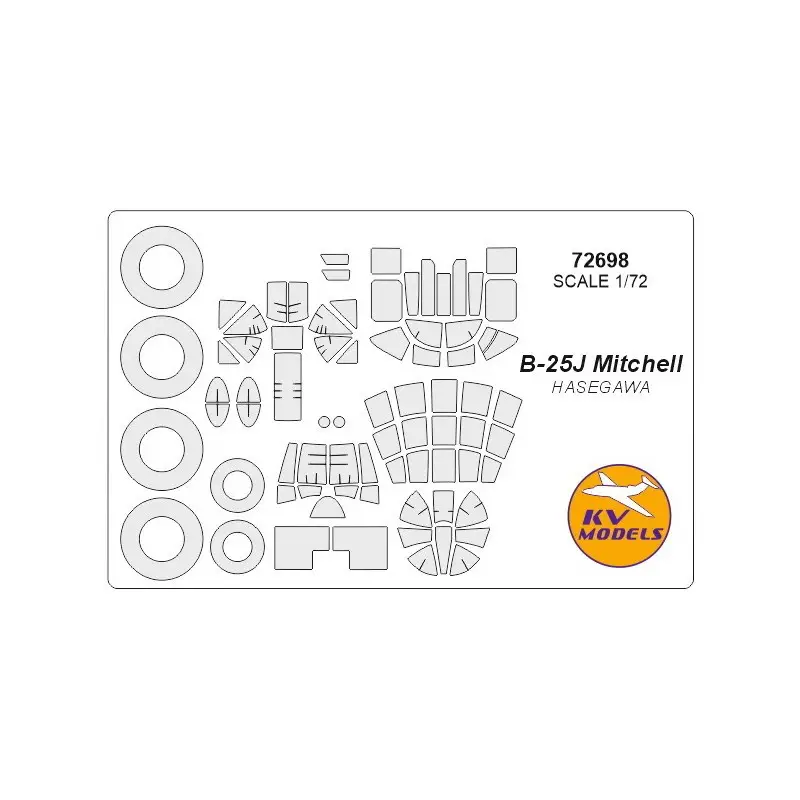 Noord-Amerikaanse B-25J Mitchell + wielen maskers (ontworpen voor gebruik met Hasegawa HAE16 kits) Betaalbaar