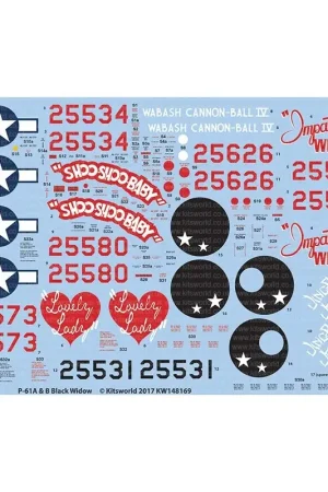 Sticker Northrop P-61A-5 Black Widow, 42-5534 Shoo Shoo Baby, 422e NFS, gevestigd in Chateaudun, Frankrijk Bestseller