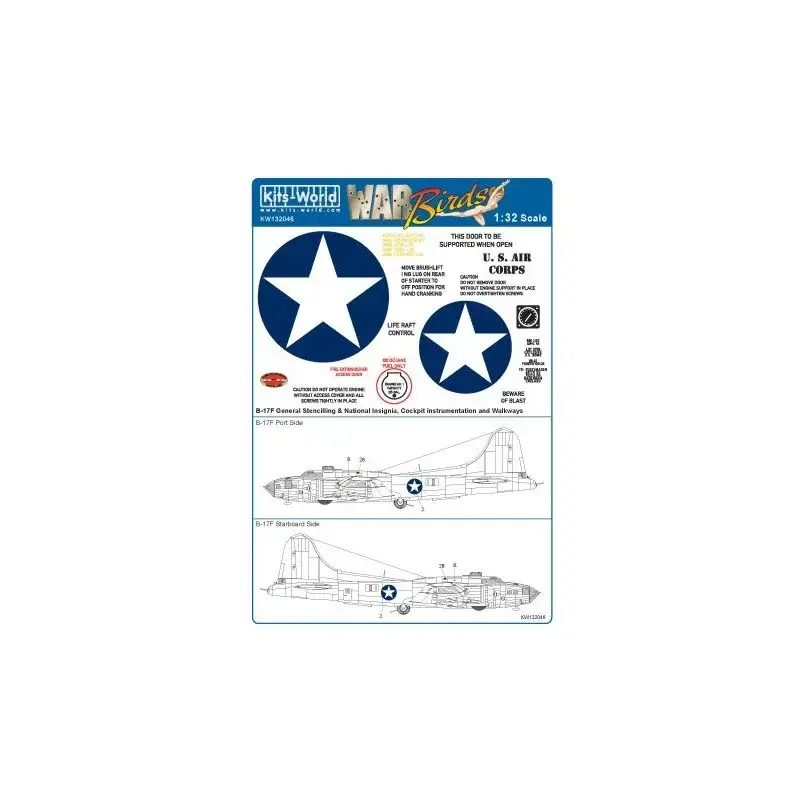 Sticker Boeing B-17F Flying Fortress Uitgebreid algemeen sjabloneren inclusief cockpitinstrumentatie Koop Online
