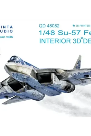 Sticker Sukhoi Su-57 Frazor (Felon) 3D-geprint en gekleurd interieur op decalpapier (ontworpen voor gebruik met Zvezda-kits) Aanbieding