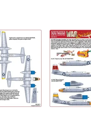 Sticker Douglas A-26C Douglas invader 'Hard to Get' 44-35710/N7705C.A-26B Douglas invader 'Silver Dragon '44-34104/N7705C. Snelle Levering