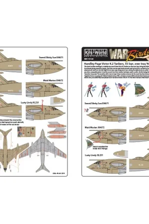 Sticker Handley-Page Victor K.2 tankers 55 Sqn boven Irak Set 1 Maid Marian XH672, Lusty Lindy XL231, Sweet/Slinky Sue XH671. Koop Vandaag