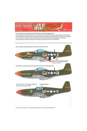 Koopje Sticker Noord-Amerikaanse P-51B/Noord-Amerikaanse P-51D Mustang Algemene markeringen - ID-nummers en belettering van vliegtuigen