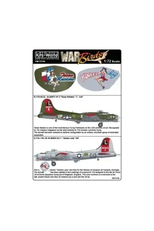 Direct Verzonden Sticker Boeing B-17G-95-DL Flying Fortress 44-83872 VP-X 'Texas Raiders' 'L' CAF - B-17G?110?VE 44-85829 GD-Y 'Yankee Lady' 'L'