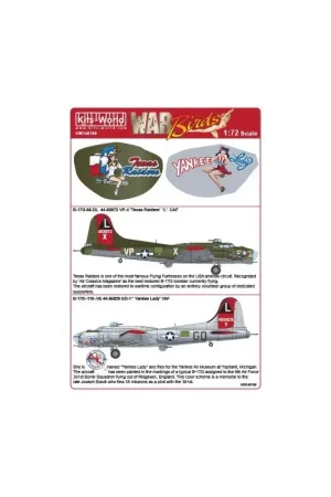 Sticker Boeing B-17G-95-DL Flying Fortress 44-83872 VP-X 'Texas Raiders' 'L' CAF - B-17G'110'VE 44-85829 GD-Y 'Yankee Lady' 'L' Actieprijs
