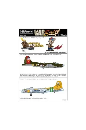 Sticker Boeing B-17F-20-DL Flying Fortress 42-3073 'Lightning Strikes' 410BS 91BG - B-17G-45-BO 42-97400 (44-83563) 'Fuddy Duddy Koop Vandaag