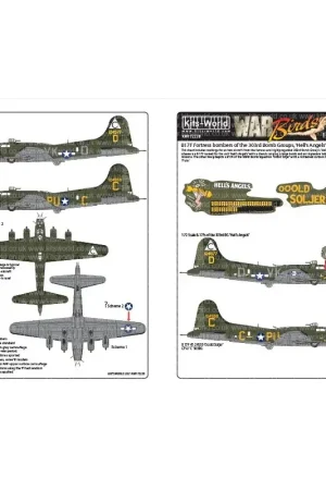 Sticker Boeing B-17 Flying Fortress van de 303rd BG 'Hell's Angels' B-17F 41-24577 VK-D Hell's Angels 358th BS, 303rd BG.B-17F 4 Flitsaanbieding