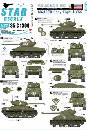 Gecertificeerd US Armored Mix 1.M4A3E8 'Easy Eight' HVSS in Europa 1944-45.18th Tank Battalion, 756th Tank Battalion, 33rd Armored Brigade, 714