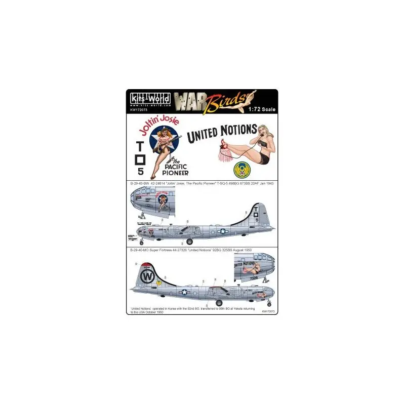 Sticker Boeing B-29-40-BW Super Fortress 42-24614 'Joltin' Josie, The Pacific Pioneer' T-SQ-5 498BG 873BS 20AF jan 1945 - B-29-4 Op = Op